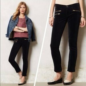 [30RIns27”]AG Moto Stevie Ankle Mid-Rise Slim Straight Black Corduroy
